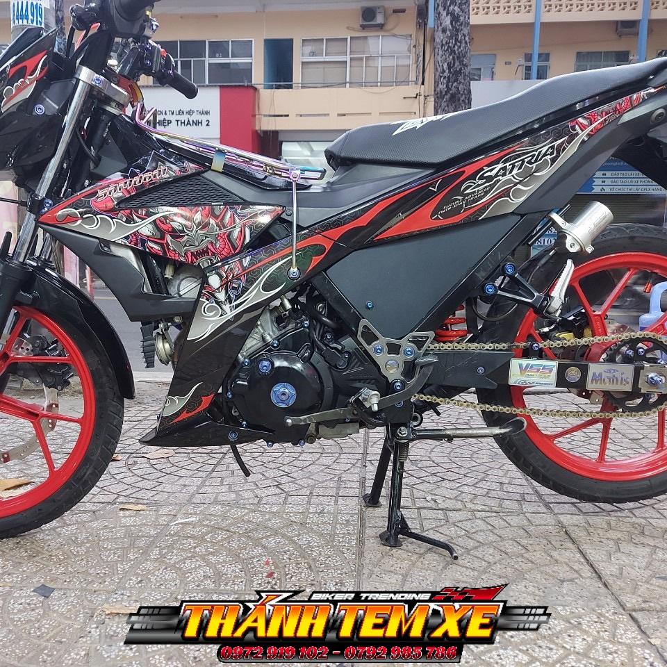 Tem rời dành cho xe Satria - Raider bản 3 lớp bóng cao cấp