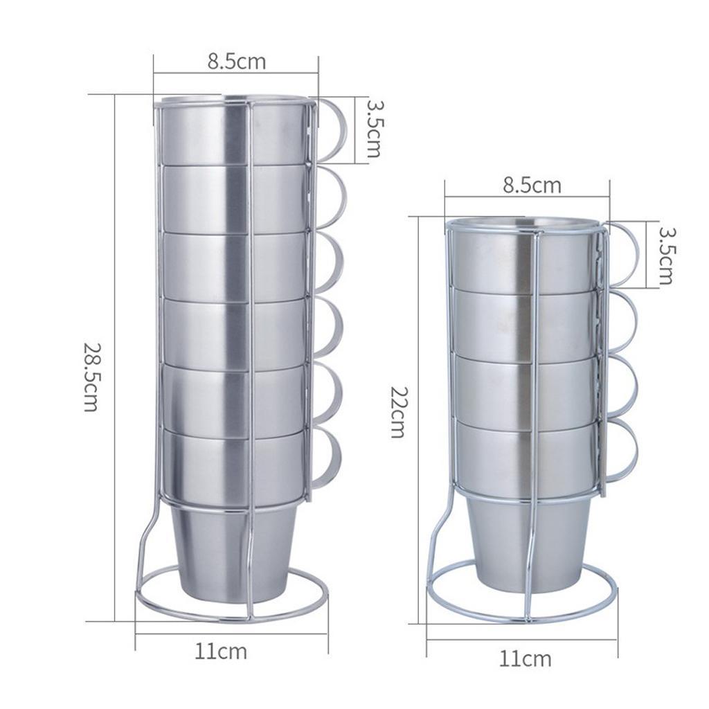 2-3pack 1 Set Stainless Steel Double Insulated Vacuum Coffee Mug Cups with