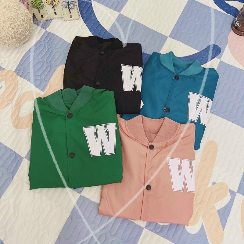 Áo khoác lửng croptop bóng chày dù 2 lớp in chữ không nón bomber unisex ulzzang nam nữ