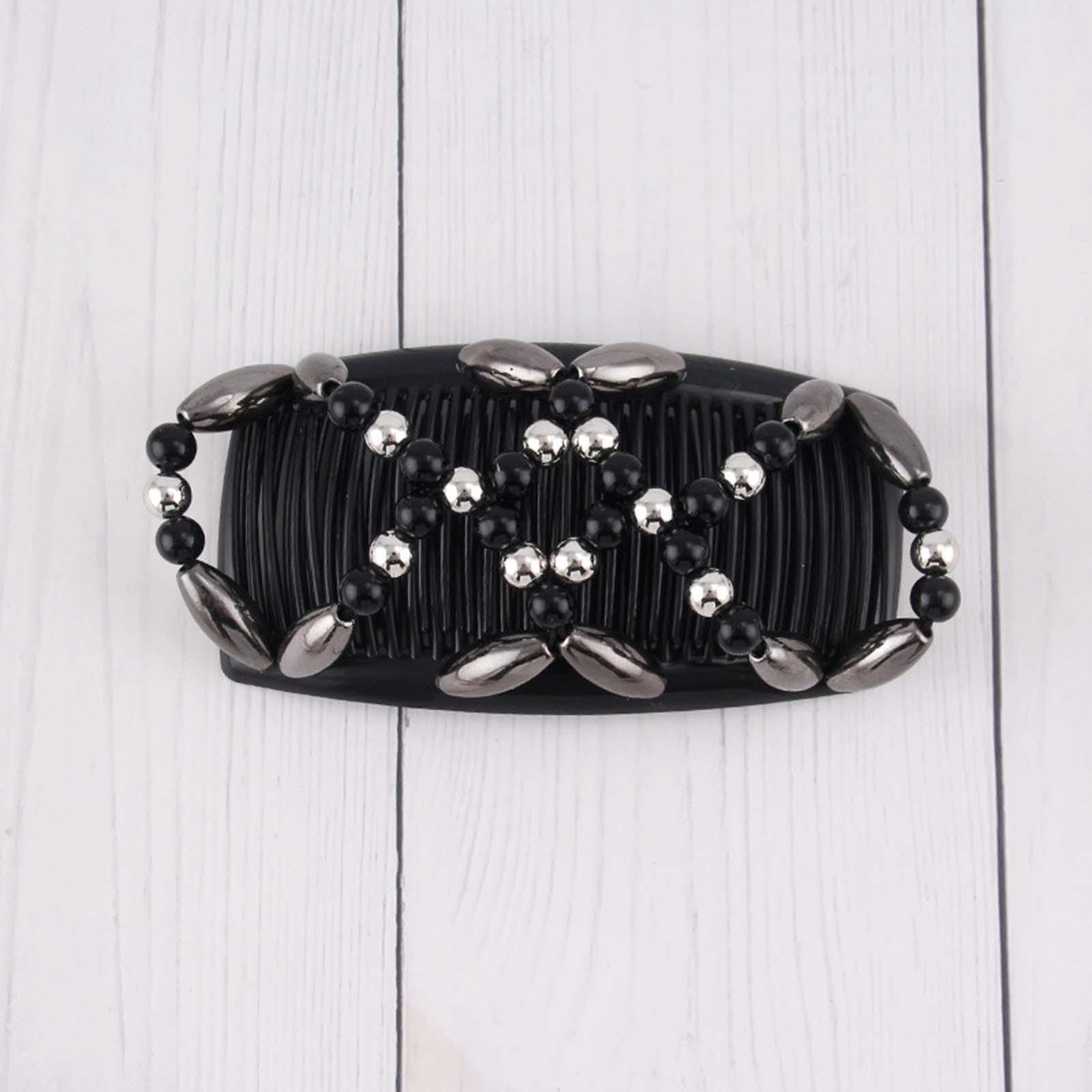 Beads Hair Combs Bun Making Tool Bead Hairpins Accessories Hair Clips Elastic Headwear for Stage Birthday Daily Party Decoration