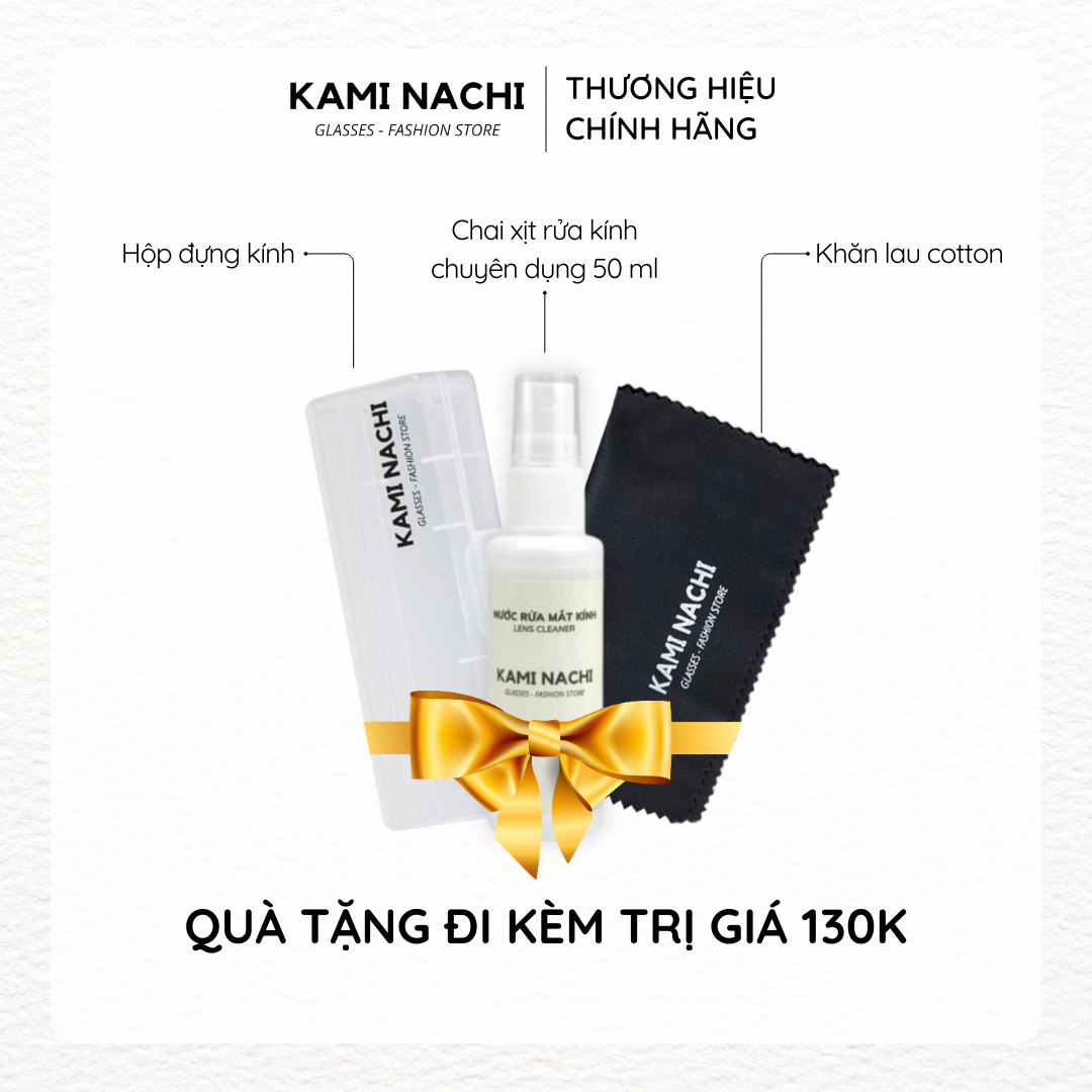 Gọng kính Acetate dáng tròn, có tròng chống Ánh Sáng Xanh KAMI NACHI phong cách hiện đại AD - KBT98613