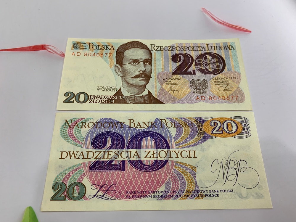 Tiền 20 Ba Lan xưa sưu tầm - ở châu Âu - tặng phơi nylon bảo quản tiền