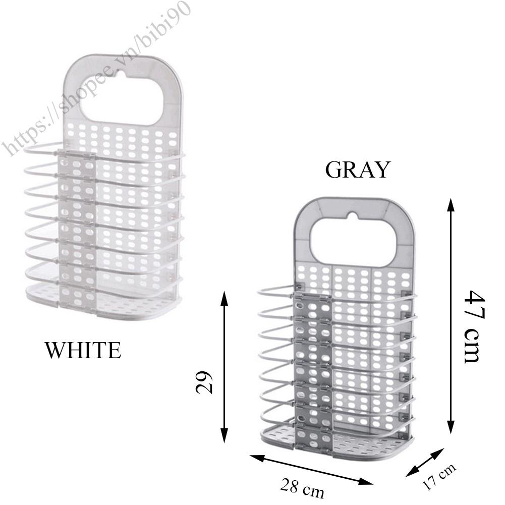 Giỏ nhựa đựng quần áo và đồ dùng sinh hoạt treo tường có thể gấp gọn (MS05)