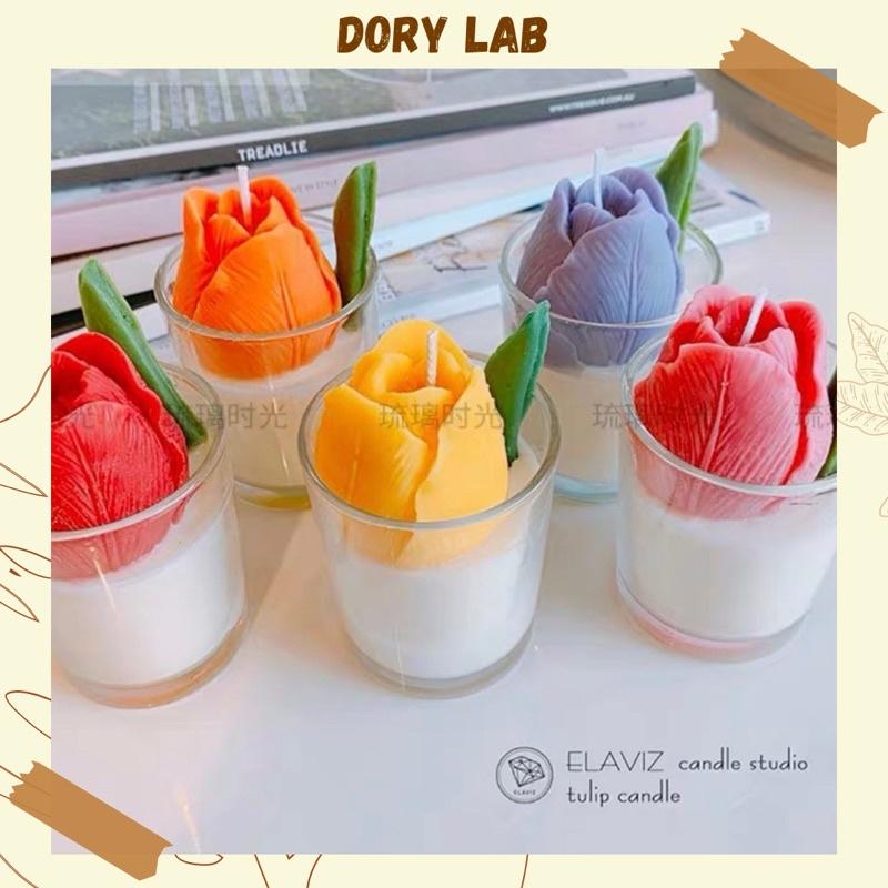 Nến Thơm Ly Búp Hoa Tulip Handmade, Quà Tặng Ý Nghĩa - Dory Lab