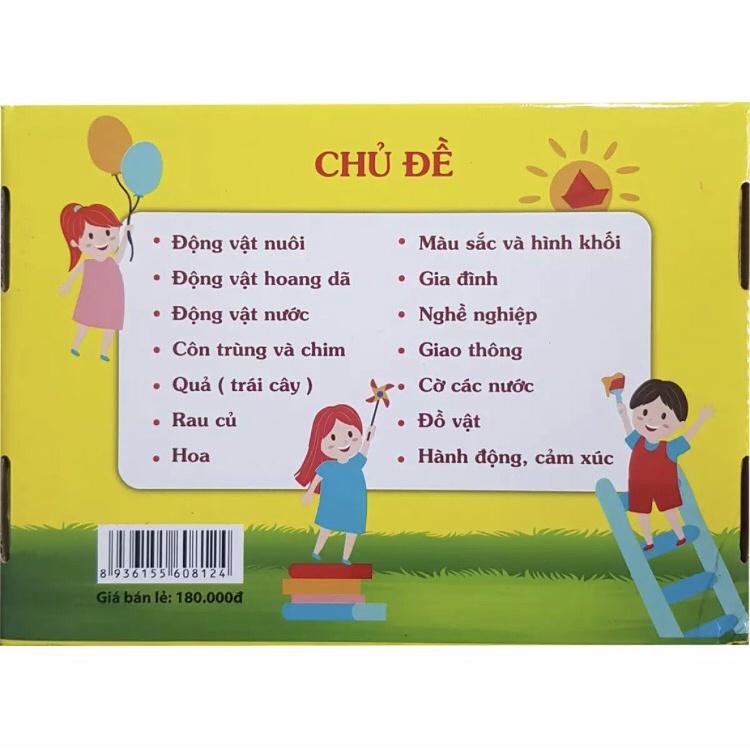 Thẻ học thông minh loại to 21 x 15cm - Flash Card về thế giới xung quanh gồm 100 thẻ song ngữ 14 chủ đề