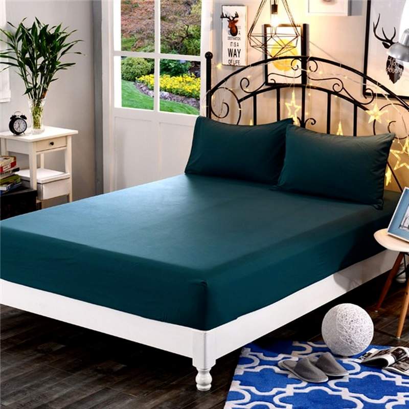 1Pc 100% Polyester Chắc Chắn Bọc Nệm Ga 4 Góc Thun Có Trang Bị Tấm Áo Gối Trang Bị Giường