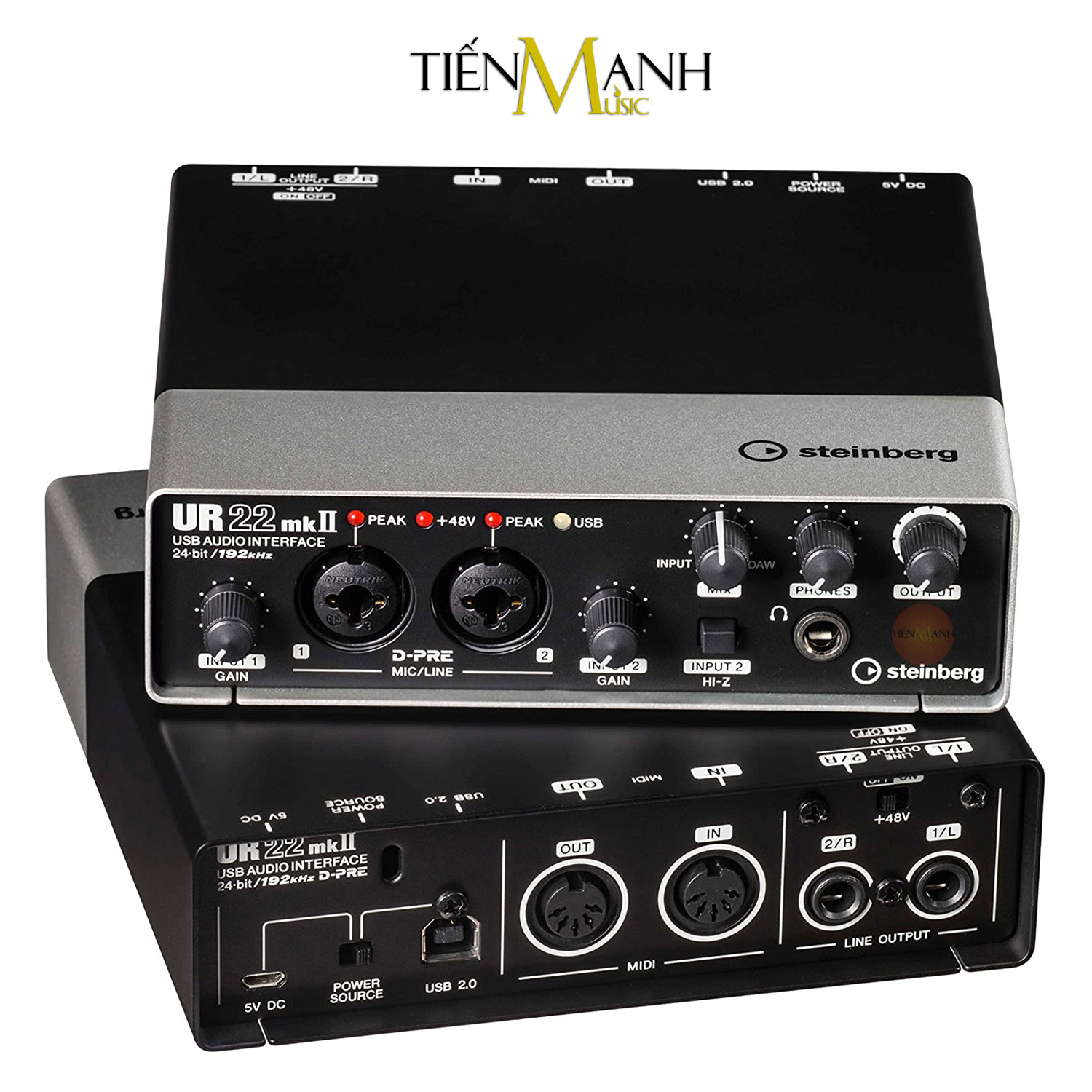 Combo Soundcard Steinberg UR22 MK2 Recording Pack - Sound Card Bộ Thu Âm Thanh và Livestream Audio Interface MKII Hàng Chính Hãng - Kèm Móng Gẩy DreamMaker