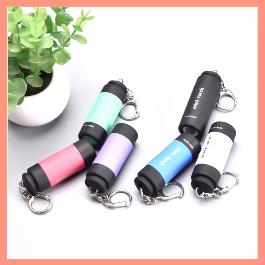 Móc khoá đèn pin LED chống thấm nước sạc USB Mini Torch