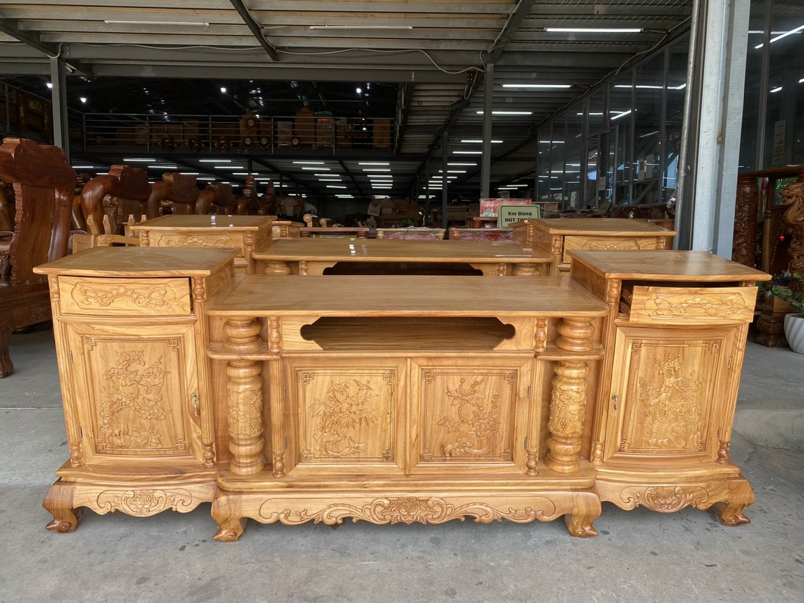 Kệ Tivi Cổ Điển Gỗ Gõ Đỏ Đẹp Giá Rẻ nhiều kích thước