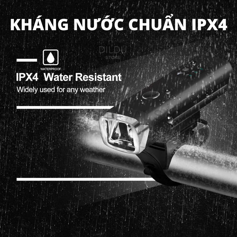 Đèn còi xe đạp siêu sáng HATSU XPG HJ-047B - đèn cảm biến ánh sáng tự động - đèn Led xe đạp thể thao Pin 2400mAh - Sạc USB - Phiên bản có Còi, âm thành 120db