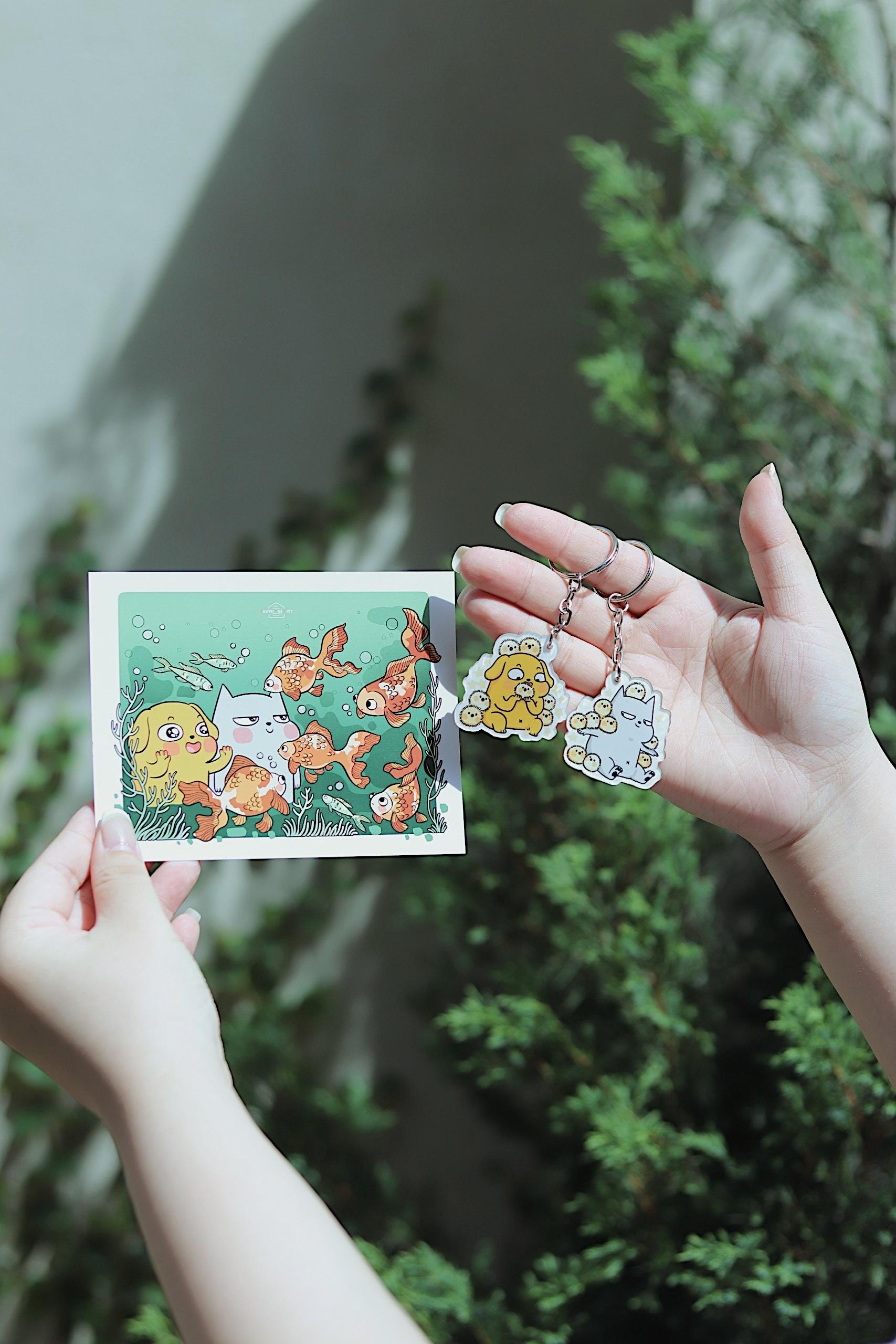 Sách Tô Màu - Vàng Xám Và Những Ngày Xanh - Bản Đặc Biệt - Tặng Kèm Sticker + Postcard + Móc Khóa Ngẫu Nhiên 1 Trong 2 Mẫu