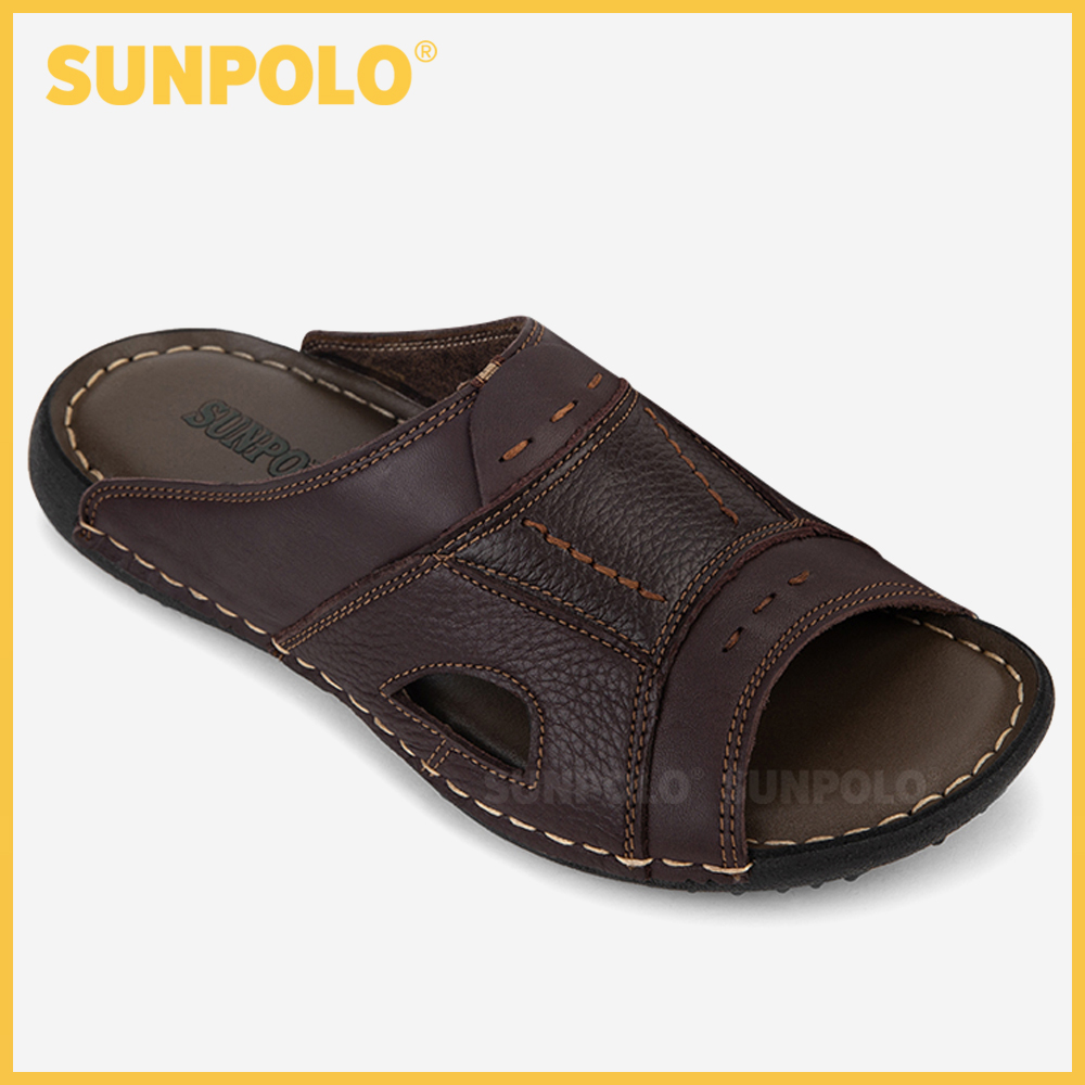 Dép Quai Ngang Da Bò SUNPOLO SQND31