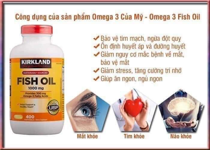 Omega 3 dầu cá Kirkland Signature Fish Oil Hỗ trợ sức khỏe não bộ, tim mạch, khớp, bổ mắt, làm đẹp da và tăng sức khỏe tổng thể  - OZ Slim Store