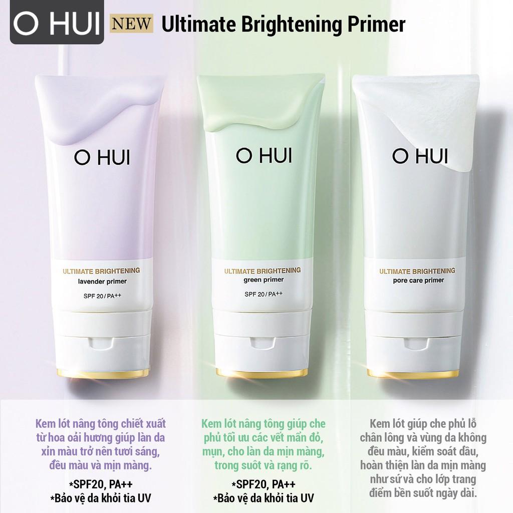 Kem lót nâng tông che phủ vết mụn ửng đỏ OHUI Ultimate Brightening Green Primer 45ml