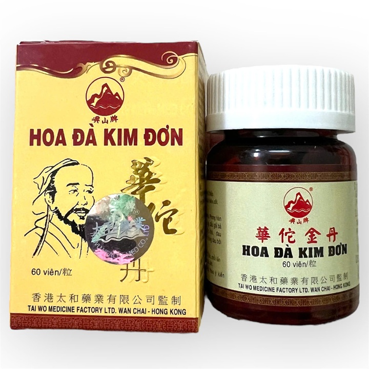 Viên uống Hoa đà kim đơn hỗ trợ đau nhức xương khớp - Hộp 60 viên - Xuất xứ Hồng Kong - Mã số 1385