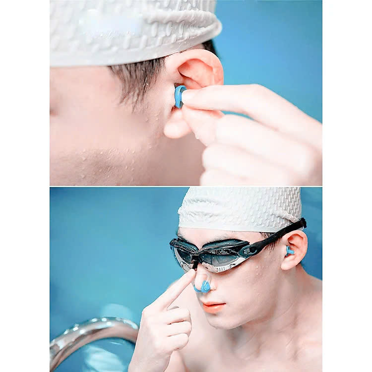 Bộ kit đi bơi bịt tai và bịt mũi  chất liệu Silicon cao cấp ( Giao màu ngẫu nhiên )