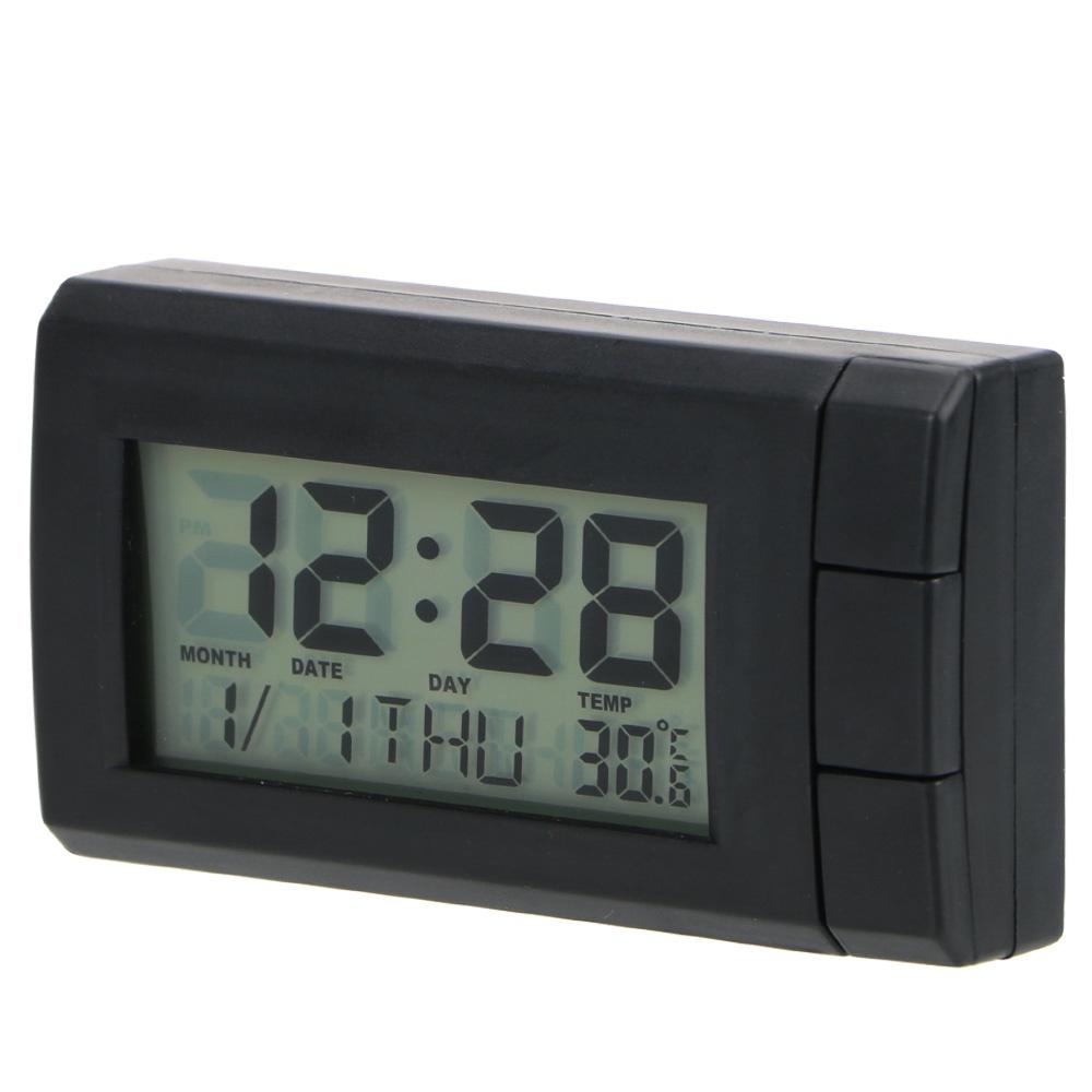 Đồng hồ điện tử tự dính màn hình LCD hiển thị nhiệt độ trang trí nội thất xe hơi
