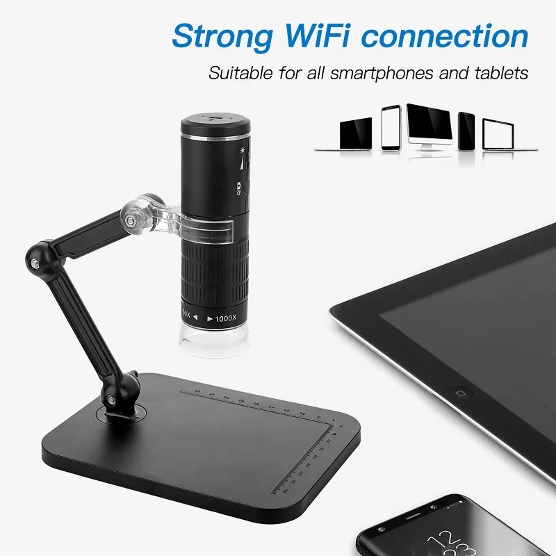 Kính Hiển Vi Kỹ Thuật Số Zoom 1000X Kỹ Thuật Số 1080P WIFI Đèn LED Kết Nối Điện Thoại Không Dây F210 - Hàng Nhập Khẩu