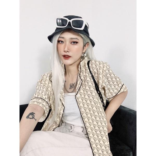 THELSTUDIOS - Áo sơ mi cộc tay MONOGRAM