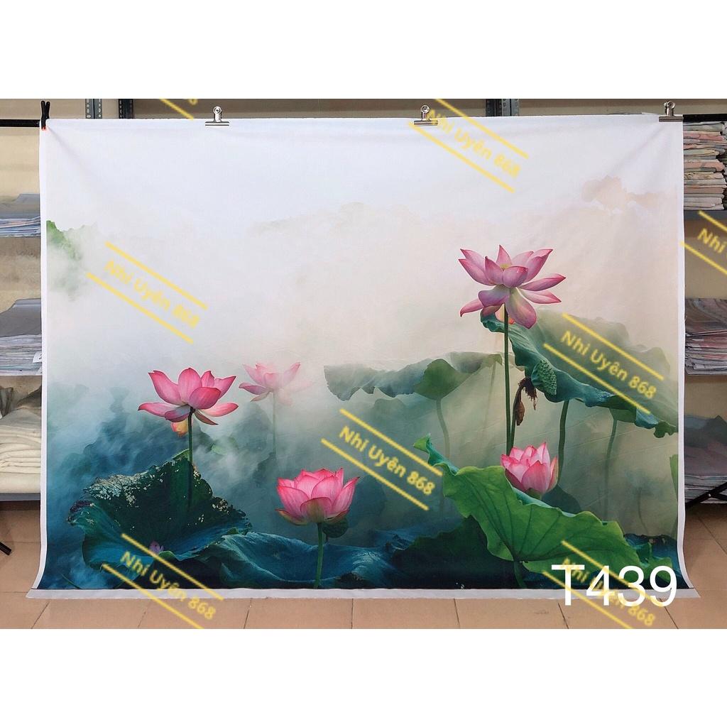 Tranh vải decor / Thảm vải treo tường / Thảm vải chụp ảnh chủ đề Sen