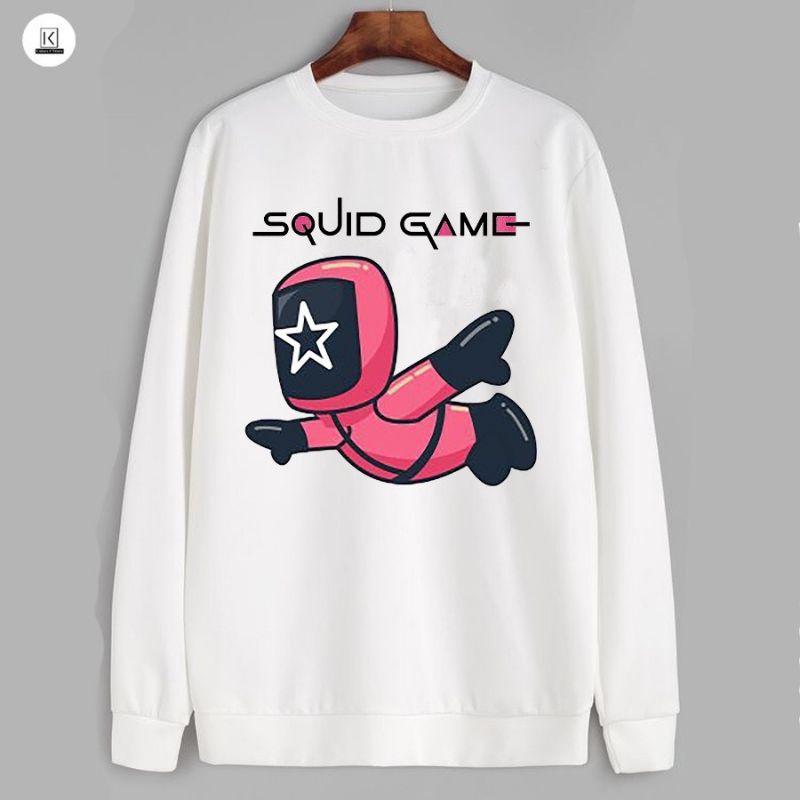 Áo sweater unisex hình Squid game4 có bigsize đến hơn 100kg vải nỉ bông dày mịn