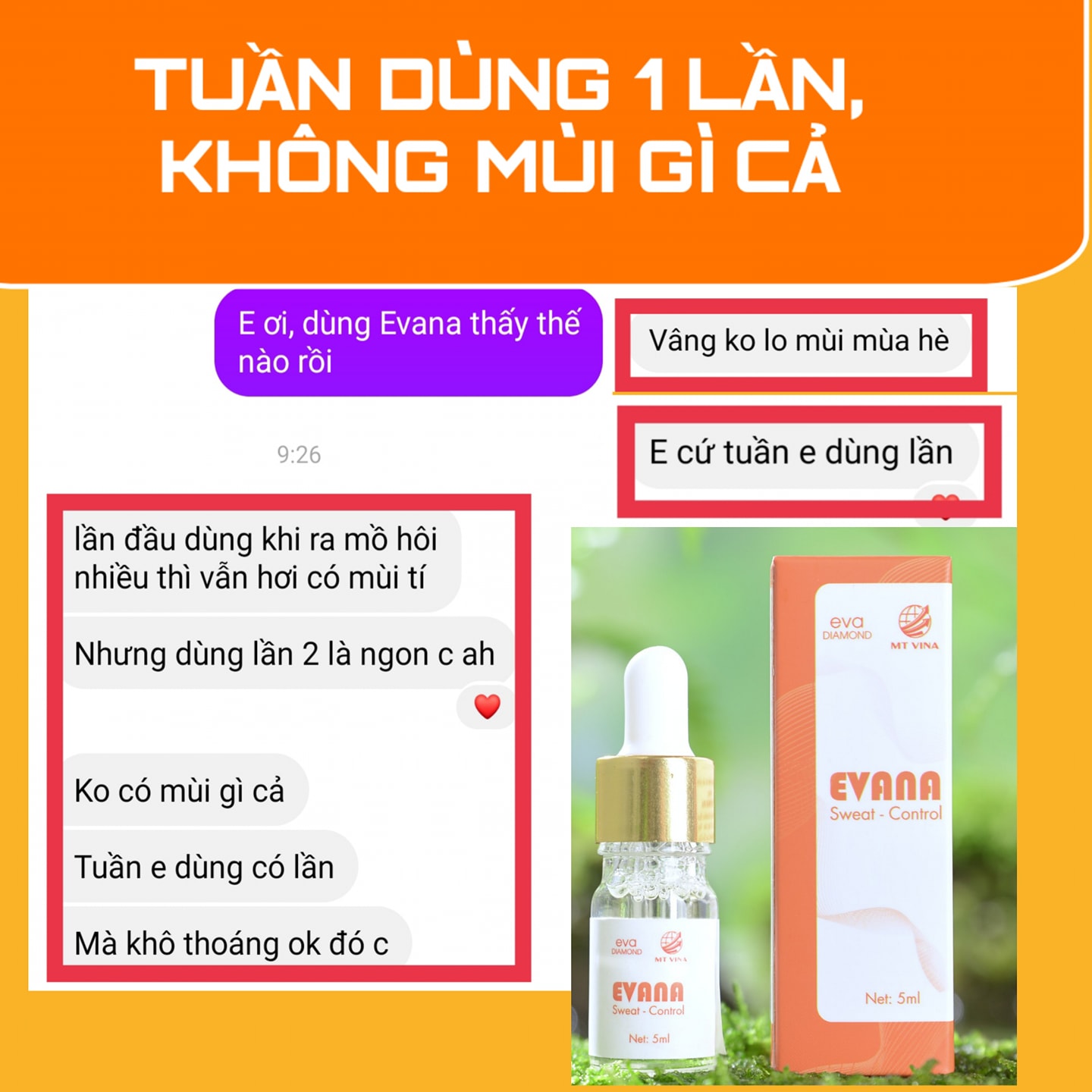 Combo 2 Serum hôi nách hôi chân Evana