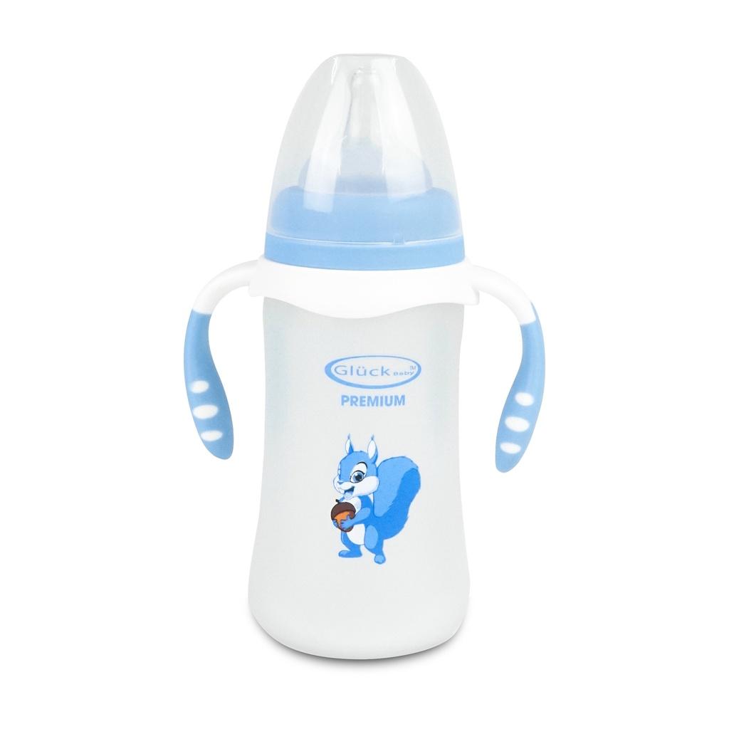 Bình sữa cho bé chất liệu thủy tinh bọc Silicon GS240 Gluck Official