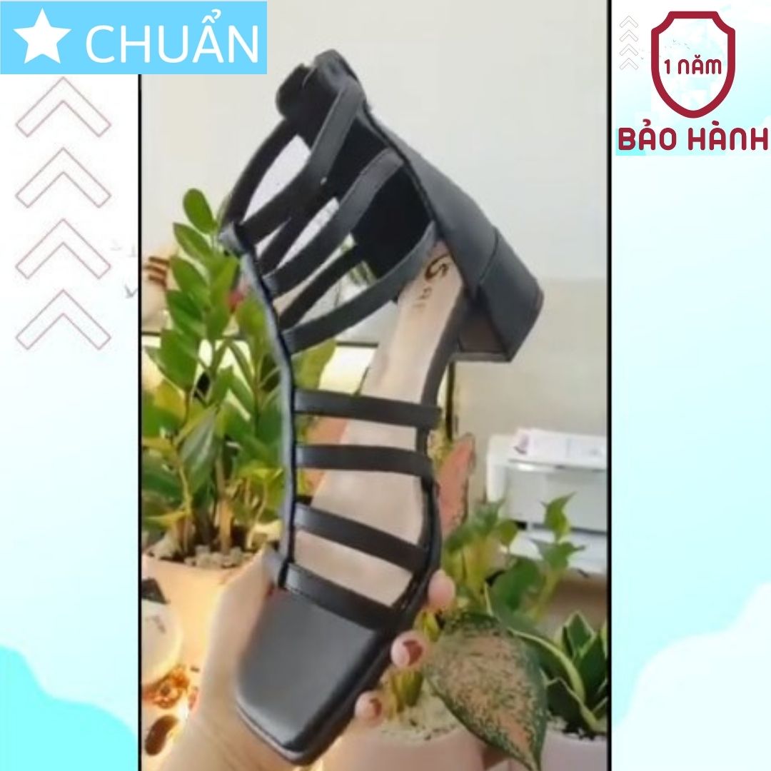 Giày Sandal Nữ Kiểu Chiến Binh 4p RO486 ROSATA tại BCASHOP Cho Cô Nàng Tự Tin Thể Hiện Cá Tính - Màu Đen