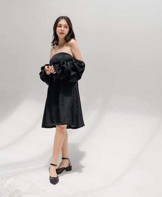 Đầm cúp ngực tay phồng