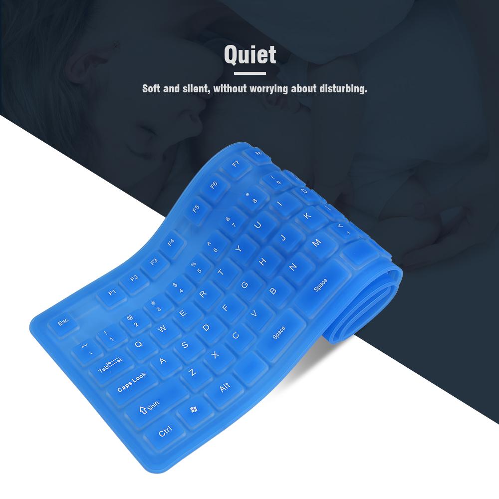 108 Keys USB Silicone Flexible Foldable Keyboard Waterproof Dustproof USB Silent Keys For Laptop Desktop Keyboard