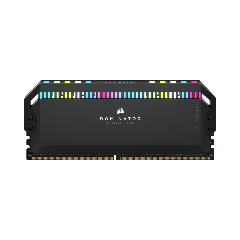 Bộ nhớ trong Corsair DDR5, 5600/6000/6200MHz 32GB 2x16GB DIMM, DOMINATOR PLATINUM RGB Black/White Heatspreader, RGB LED, C36, 1.25V - Hàng Chính Hãng