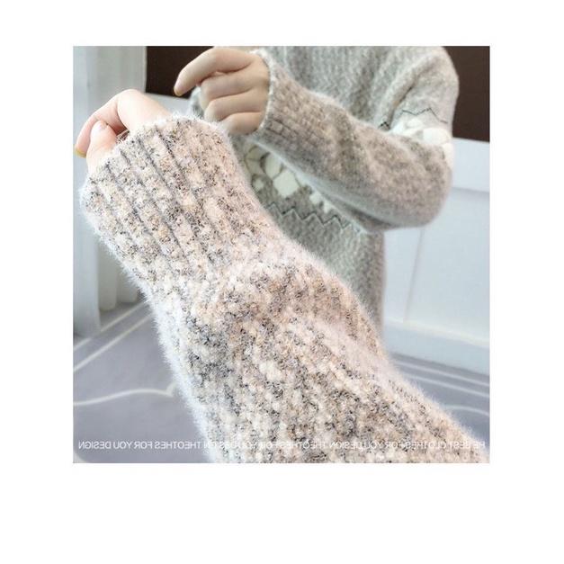 Áo len có cổ, áo len cổ ấm dài 3 phân tay dài dáng áo sweater