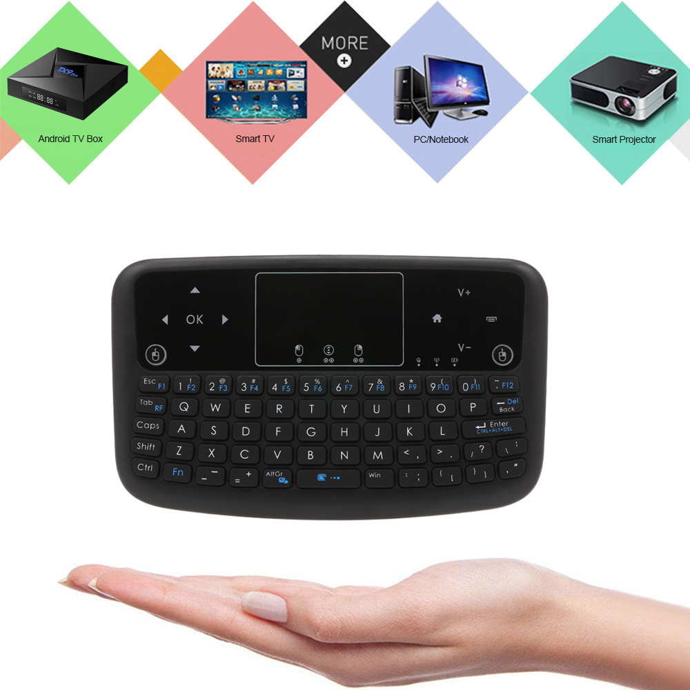 Bàn Phím Kết Hợp Với Chuột Cảm Ứng Không Dây Mini Cho Android/ TV BOX/ Smart TV/ Máy Tính/ Notebook A36 (2.4GHz) - Đen  