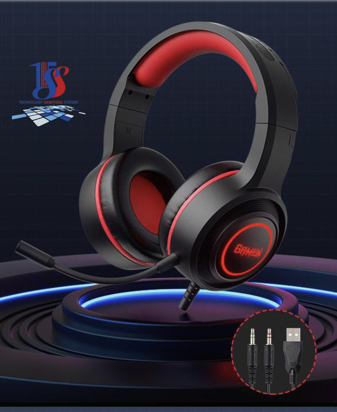 Tai nghe máy tính chụp tai gaming GAMEN, Headphone Over-ear kiểu dáng gamming GH100 màu đen - Hàng chính hãng bảo hành 12 tháng