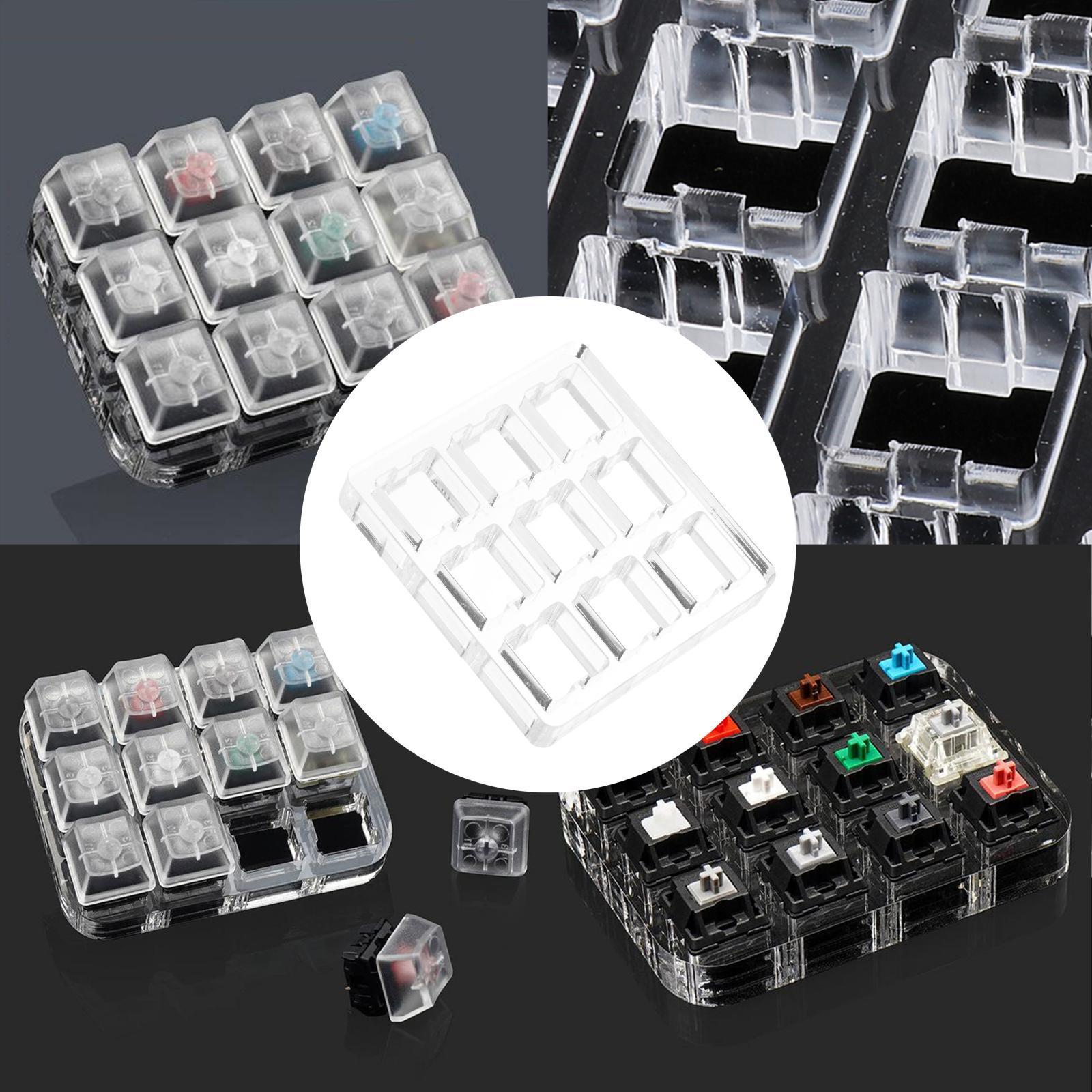 2 Pieces Transparent Switch Tester Base Acrylic Plate for Cherry Mx Switch