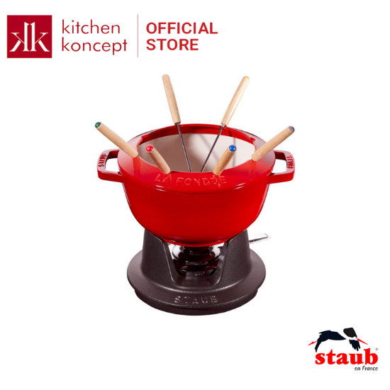 Bộ Dụng Cụ Nấu Chocolate Staub - Đỏ Cherry 18cm/20cm