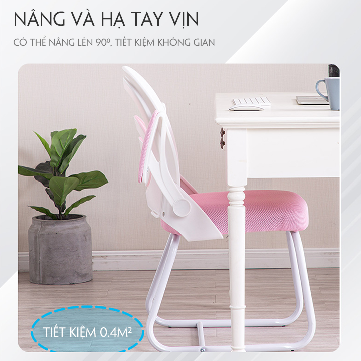 Ghế Học Sinh. Độ tuổi từ 6 - 18 tuổi. Nâng Hạ Độ Cao Tùy Chỉnh. Chân Xoay 5 Cánh Chắc Chắn.