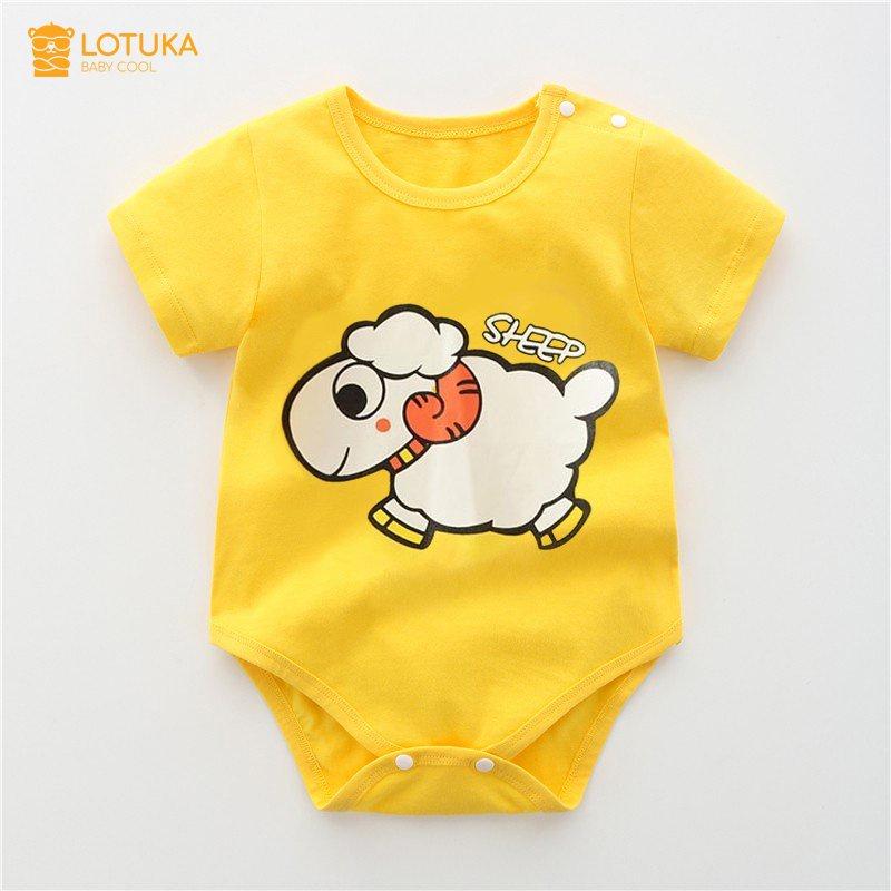 Bodysuit cho bé gái bé trai mẫu Body chip ngắn tay cotton họa tiết dễ thương cho trẻ sơ sinh từ 3-12kg