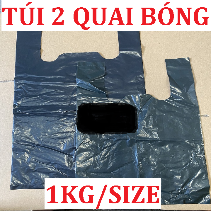 1KG Túi Xốp Nilon 2 Quai Đen Bóng Dẻo Dai Hàng Tốt, Túi Xốp Dùng Đựng Hàng Tiện Dụng, Bao Bì Thương Nguyễn