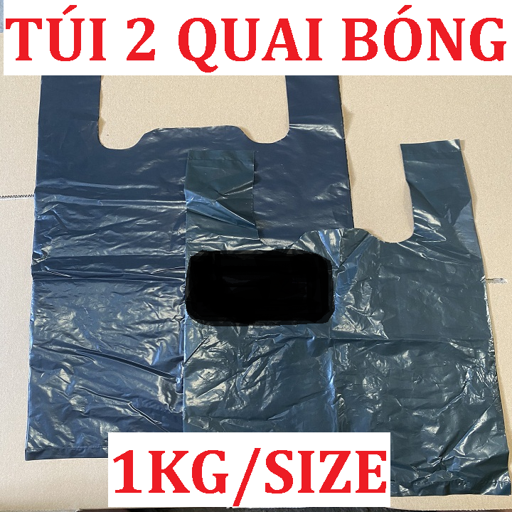 [Đen Bóng] 1KG Túi Xốp Nilon 2 Quai Đen Bóng Dẻo Dai Hàng Tốt, Túi Xốp Dùng Đựng Hàng Tiện Dụng, Bao Bì Thương Nguyễn