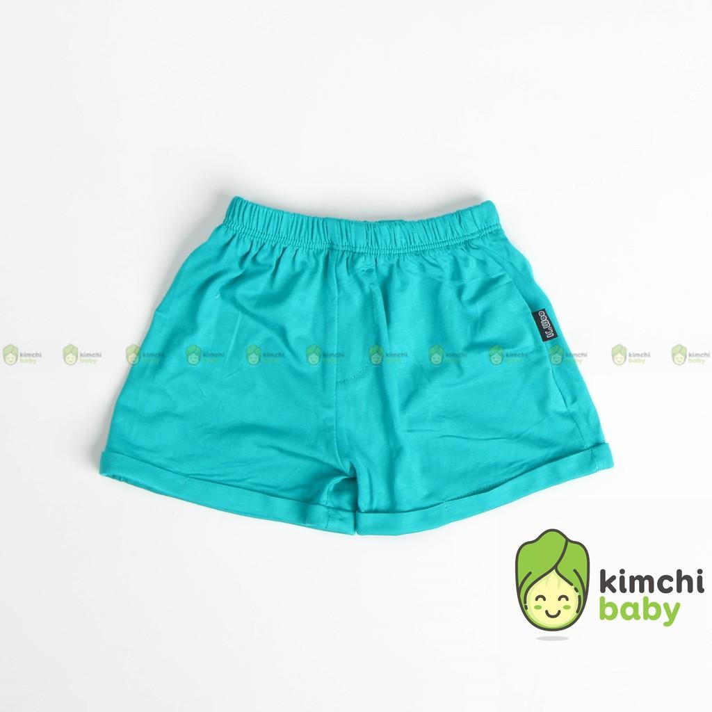 Quần short bé trai, bé gái K.WOO gập gấu vải thun lạnh, quần đùi cho bé mặc nhà mùa hè Minky Mom KWQ2102