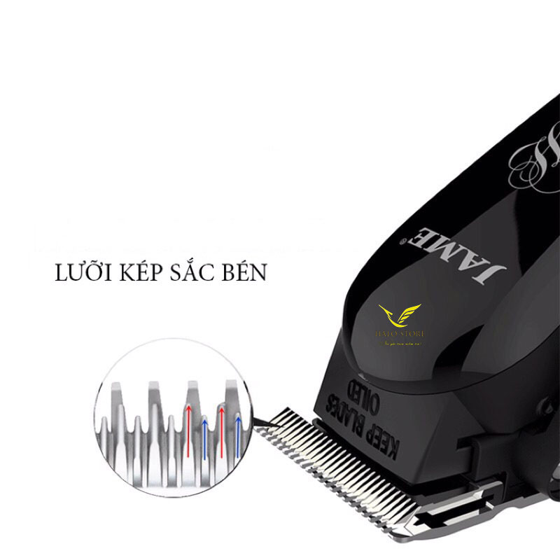Tông Đơ Cắt Tóc Chuyên Nghiệp Lưỡi Kép Jame 1070 TẶNG Cữ 1,5mm và 4,5mm + Lược Cắt Tóc Nhiều Quà Tặng
