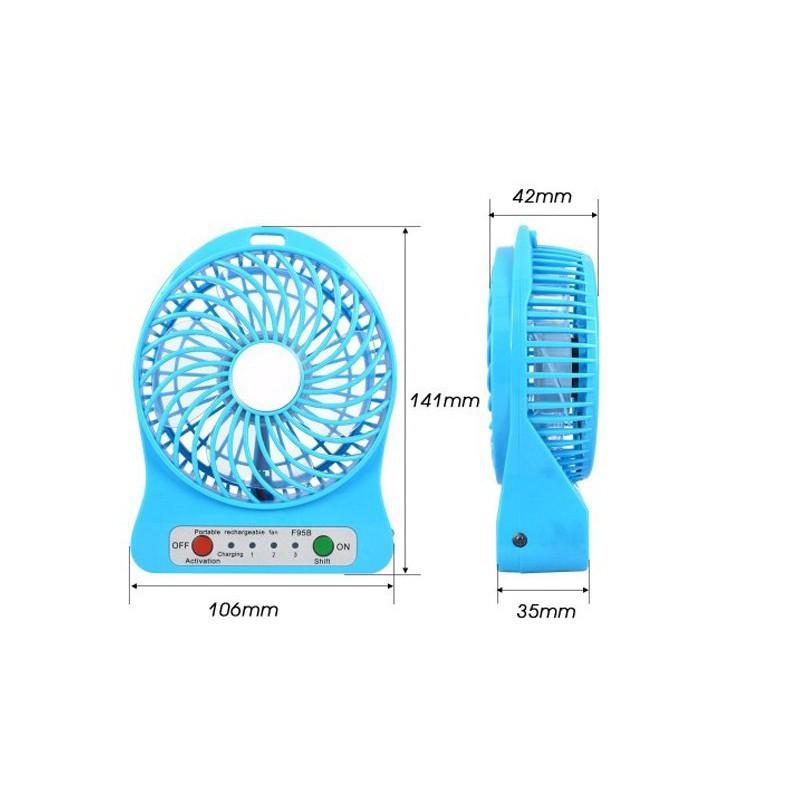 Combo Quạt Mini + Tặng Kèm Cáp Sạc, Pin Và ĐÈN LED USB