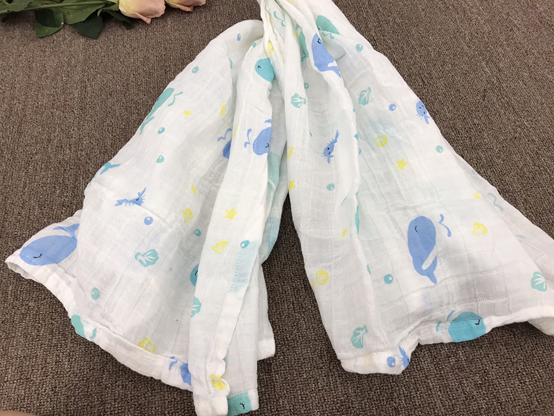 Combo 2 Khăn Tắm Muslin Swaddle 100% Cotton Organic An Toàn Cho Bé