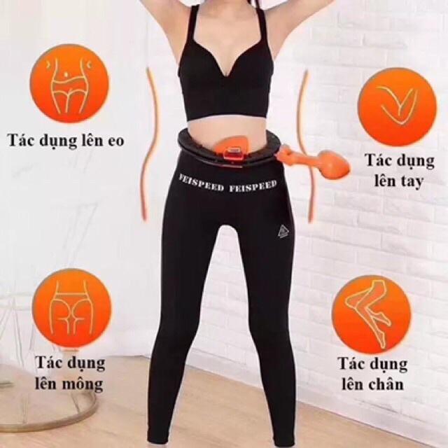 Vòng lắc eo thông minh giảm mỡ bụng Hula Hoop thế hệ mới cao cấp có đồng hồ đếm vòng - T2K Max