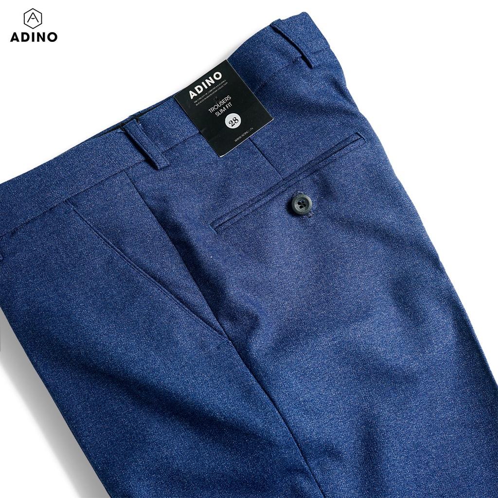 Quần âu nam ADINO màu xanh dương vải cotton cao cấp dáng slimfit trẻ trung lịch lãm QA75