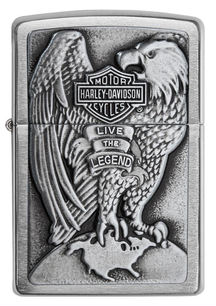 Bật Lửa Zippo Made in the USA Eagle and Globe Emblem Brushed Chrome 200HD.H231