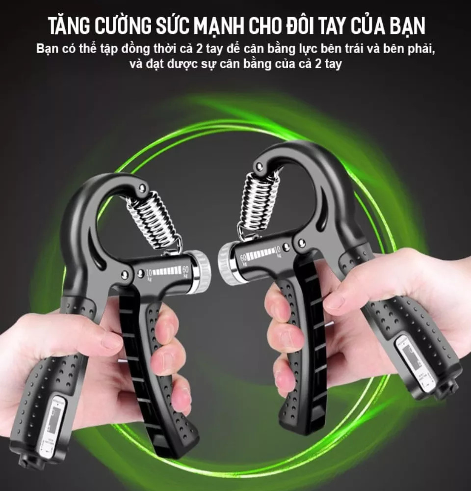 Combo 2 Món: Kìm Bóp Tay Có Máy Đếm Tập Cơ Tay Và Dây Nhảy Thể Lực Tập Gym Hiệu Quả - combo dây nhảy và kìm bóp tay