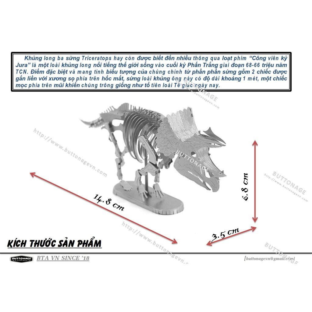Mô Hình Lắp Ráp 3d Hóa Thạch Khủng Long 3 Sừng Triceratops