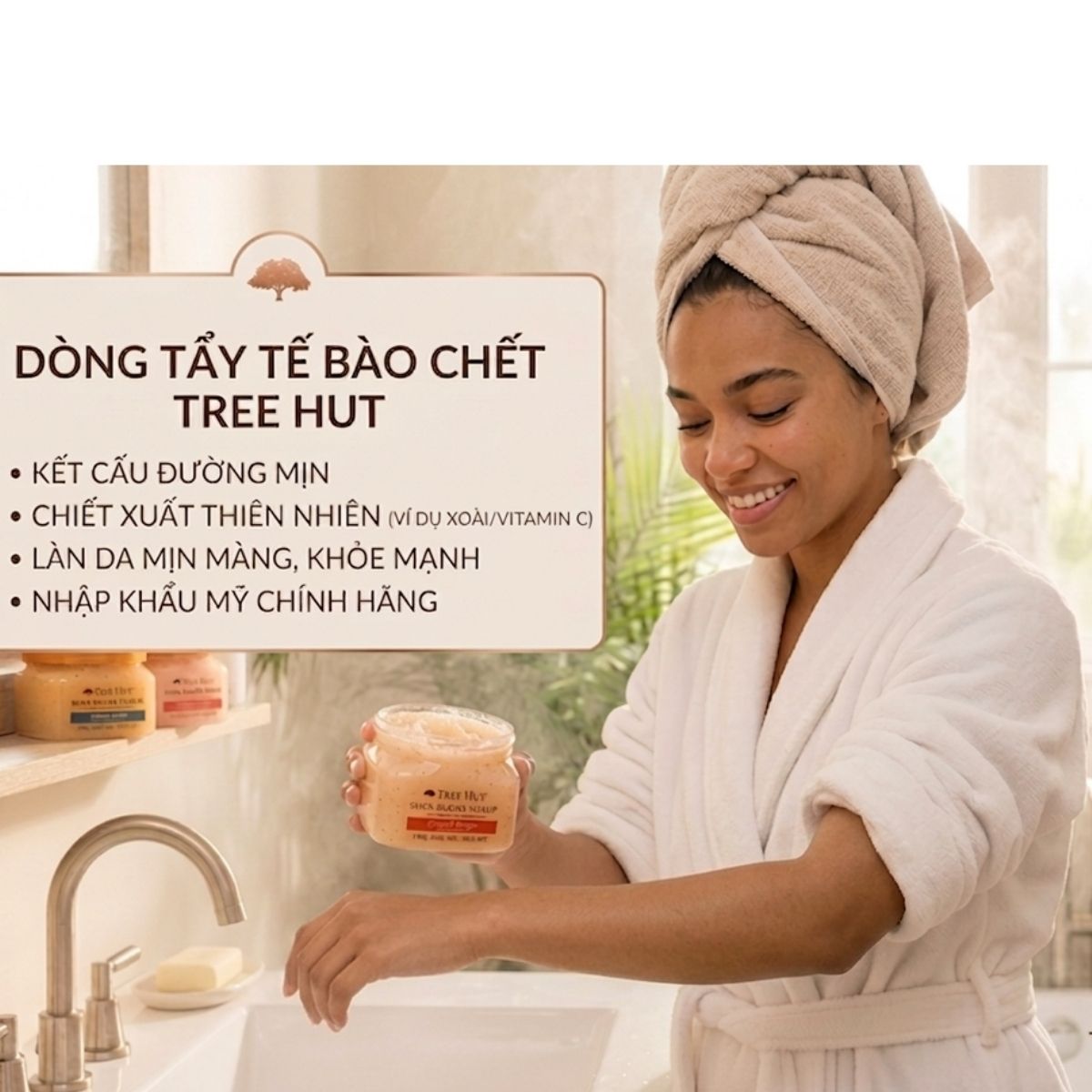 Tẩy Tế Bào Chết Cơ Thể Mềm Mịn Tree Hut Dừa Dứa 255g Nhập Khẩu Từ Mỹ Cung Cấp Vitamin C Trắng Da